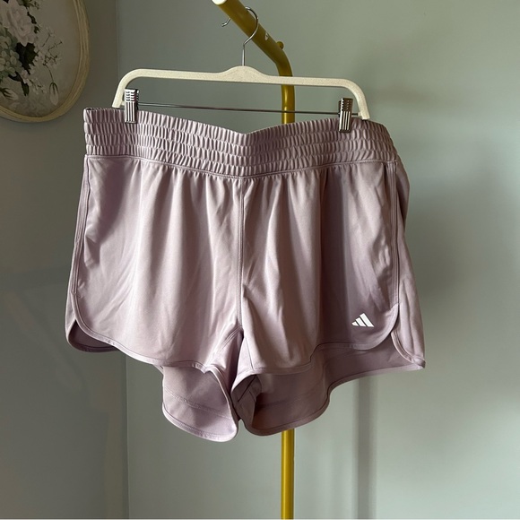 adidas Women's Pacer Essentials Knit High-Rise training Shorts preloved fig 2X - Picture 1 of 6